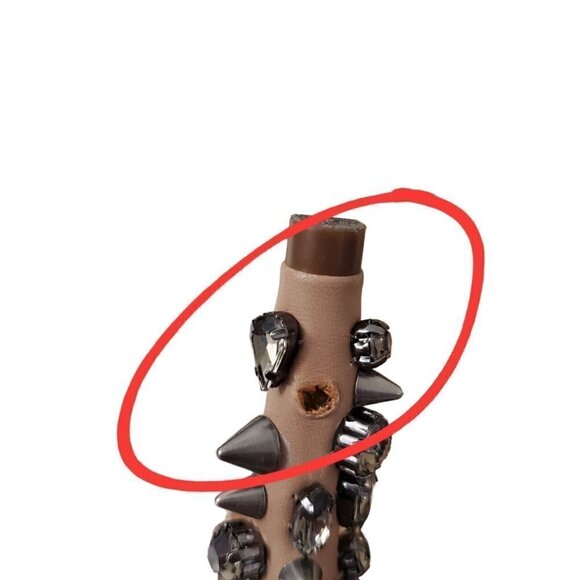 Sam Edelman Roza Spiked Heels Pumps‎ Shoes 6 M Tan Matte Leather  Rhinestone - Picture 14 of 14